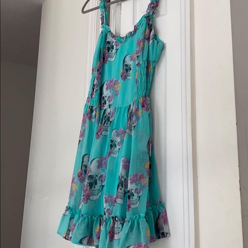 Royal Bones Mini dress with floral Skulls